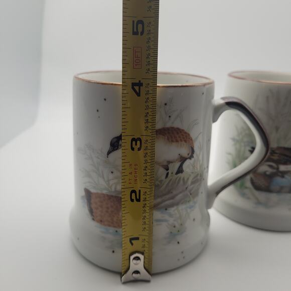 Vintage Duck Coffee Mug Pair Made in Japan Ceramic Mallard Waterfowl Cabin Decor - Picture 11 of 12